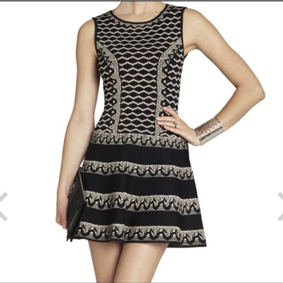 BCBGMAXAZRIA Wilma Jacquard Fit & Flare Dress Size XS NWOT - Picture 3 of 12